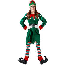 Conjunto completo de disfraces de elfos para mujer y hombre, juego de disfraz de fiesta de Navidad, color verde, 2019 2024 - compra barato