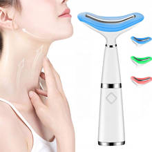 LED Photon 3 Color Neck Massager Heating Light Therapy Face Lifting Vibration Massage Skin Tighten Anti-Wrinkle Remove Device 2024 - buy cheap