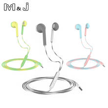 M&J Wire Earphone 3.5MM Stereo IN-Ear Headphone Running Music Game Earphone Noise Cancel For Mobile Phone PC PAD Laptop With Mic 2024 - buy cheap