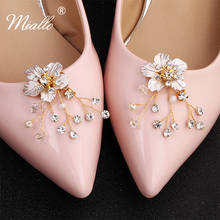 Miallo Fashion Gold Color Flowers Women Shoe Clips Rhinestone Handmade Wedding Bridal Shoe Buckle 2024 - buy cheap