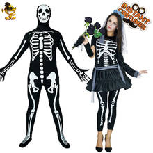Adult Skeleton Costume Cosplay Halloween Role Playing Demon Skull Skeleton Jumpsuit for Men Women Party Costumes 2024 - buy cheap