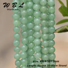 WarBLade 4-12mm piedra Natural verde Aventurina cuentas redondas sueltas para joyería que hace la pulsera DIY de alta calidad 2024 - compra barato