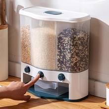 6 Grids Dry Food Dispenser Grains Rice Bucket Wall Mounted Dry Rice Food Storage Box Tank Space Saving Containers Kitchen Gadget 2024 - buy cheap
