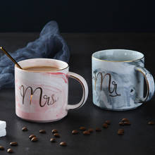 Couple Mug Mr Mrs Ceramic Marble Coffee Mug Gold Milk Christmas Cup Porcelain Tea Travel Mug Taza Creativa 2024 - buy cheap