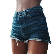 Pantalones cortos vaqueros de cintura alta para mujer, Shorts rasgados con borlas, ajustados, Sexy, a la moda, para verano, 2021 2024 - compra barato