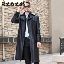 2020 Winter new Men long Double collar Detachable leather jacket mens sheepskin overcoat male Windbreaker Fashion trench coat 2024 - buy cheap