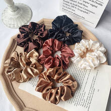 Fashion Women Silk Scrunchie Elastic Handmade Multicolor  Hair Band Ponytail Holder Headband Hair Accessories 2024 - buy cheap