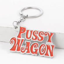 PUSSY WAGON Metal Keychain Pink Letter Rock Music Kill Bill Key Chains Woman Bags Cool Man Keyring Fashion Key Ring Holder 2024 - buy cheap