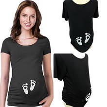 Свободные футболки с принтом для беременных, летние футболки с коротким рукавом для беременных женщин, футболки для беременных, одежда для кормления, топы, футболки 2024 - купить недорого