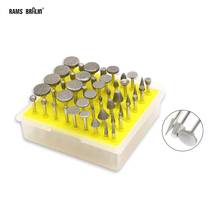 50pcs  1/8" Shaft Mounted Diamond Coated Grinding Head Point for Glass Burr Drill Rotary Tools 2024 - buy cheap