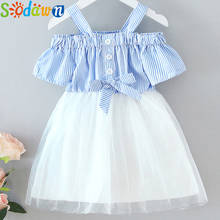 Sodawn 2020 Girls Dress Summer Brand New Dress Striped Sling Bowknot Net Yarn Princess Dress Girl Baby Toddler Dress 2024 - buy cheap