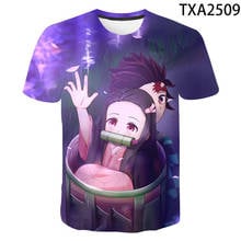 Fun Kimetsu No Yaiba Theme Boy Costume Anime Harajuku Men's T-shirt Summer Fashion Tops 3D T shirt Men's Plus Size Streetwear 2024 - buy cheap