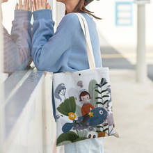 Designer Bag Cartoon Painted Shoulder Bag Unisex Handbag Velvet Cloth Tote Bag Large-capacity Shopping Bag Bolsa Feminina Bags 2024 - buy cheap