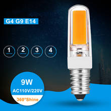 Lâmpada de led cob com 3 lâmpadas de led, alta qualidade, 9w, g4, g9, ângulo de feixe de 360, substituição, halógena de 60w, mini lâmpada de led 2024 - compre barato