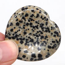 1.5" Worry Stone Dalmation Jasper Crystal Heart Shape Reiki Healing Meditation Finger Natural Gemstone Massage Stone 2024 - buy cheap