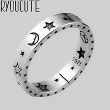 Design original popular lua estrela dedo anel simples anéis para mulheres casamento noivado jóias presentes 2024 - compre barato