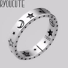 Anillo de compromiso con forma de luna y estrella para mujer, sortija Simple, diseño Original, Popular, para boda 2024 - compra barato