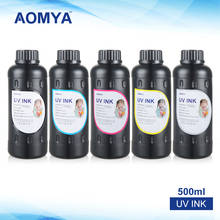Aomya 6 цветов x 500 мл УФ светодиодные чернила для мягких материалов для Epson УФ планшетный принтер со светодиодсветильник кой BK/C/M/Y/2 белый 2024 - купить недорого