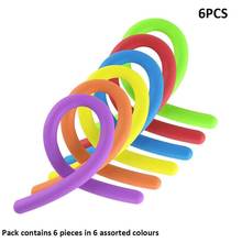 6pcs/lot TPR Soft Anti Stress Rope Toys Fidget Noodle Stretch/Pull/Twirl/Wrap/Squeeze Toy Neon slings DIY Hand-knit Rope 2024 - buy cheap