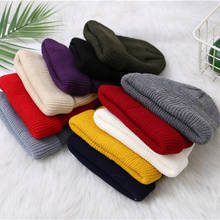 Korean Style Autumn/Winter Men/Women's Creative 11-color Melon Skin Wool Cap Padded Warm Solid Color Knitted Windproof Cap 2024 - buy cheap