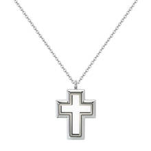 Chains Necklace Pendant Charms Diy Jewelry Necklace For Women Gift Living Glass Memory Floating Locket Plain /Crystal Cross 2024 - buy cheap