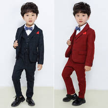 Ternos formais infantis, blazers, roupas para bebê, meninos, terno para casamento, smoking, festa adolescente, roupa para crianças, colete, calças 2024 - compre barato