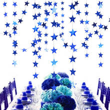 Faixa de papel decorativa 4m, guirlanda estrela lua corda faixa de casamento para festa em casa sala de parede suspensa decoração lembranças chá de bebê 2024 - compre barato