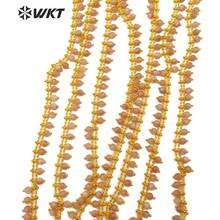 WT-RBC104 Natural Stone Chain Strawberry Cirtine Quartz Beads  With Gold Color Rosary 4MM Beads Chain For Jewelry Making 2024 - buy cheap
