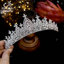 Corona nupcial europea de alta calidad CZ, banda para el pelo con forma de gota de agua, tocado de cristal, accesorios para el cabello, Tiaras de boda, regalo de cumpleaños 2024 - compra barato