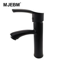 MJEBM Black Faucet Stainless Steel Paint Faucet Bathroom Basin Faucets Blacked Hot Cold Mixer Tap Single Hole 2024 - buy cheap