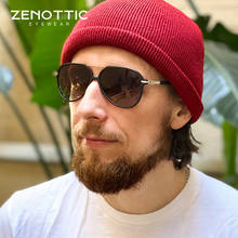 Солнцезащитные очки ZENOTTIC мужские/женские поляризационные, винтажные классические брендовые авиаторы с антибликовым покрытием UV400, для вождения 2024 - купить недорого