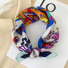 100% натуральный шелковый шарф, Женская бандана, модные женские квадратные шарфы, повязка для волос, дизайнерский шейный платок с принтом, новинка весны 2021 2024 - купить недорого