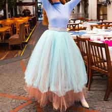 Разноцветный Тюль-юбки Tulle пышная ярусная Длинная женская юбка индивидуальные уникальные женские макси юбки для выпускного вечера вечерние платья 2024 - купить недорого