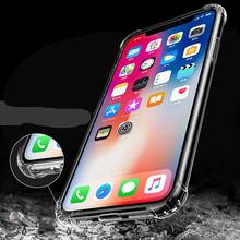 Модный противоударный бампер, прозрачный силиконовый чехол для телефона iPhone X XS XR XS Max 8 7 6 6S Plus, прозрачная защитная задняя крышка 2024 - купить недорого