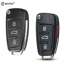 KEYYOU 10PCS 3/4 BT Folding Flip Remote Car Key Key Shell Fob Case Key For Audi A6L Q7 A2 A3 A4 A6 A6L A8 TT 2008 2009 2010 2011 2024 - buy cheap