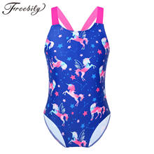 Kids Swimsuit for Girls One Piece Swimwear Horse Stars Pattern Printed Sleeveless One-Piece Children's Swimsuits Bathing Suit 2024 - buy cheap