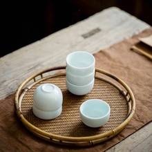 Xícara de chá kung fu de cerâmica, xícara criativa em estilo japonês, celadon, sombra, verde, pu'er, copo único, tecidos de cerâmica 2024 - compre barato