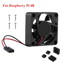 Кулер Aokin для Raspberry Pi 4, 5 в постоянного тока, 3510, с алюминиевым радиатором для Raspberry Pi 4, Модель B, RPI, 4B, чехол 2022 - купить недорого