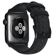 Pulsera de cuero con cera de aceite para Apple Watch, correa de 42mm 38mm 44mm 40mm para iWatch Series 6 5 4 3 2 1, accesorios de correa de reloj 2024 - compra barato