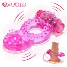 Exvoid anel vibrador retardador ejaalction, anel vibrador peniano brinquedo sexual para homens borboleta de silicone elástico estimulador de clitóris 2024 - compre barato