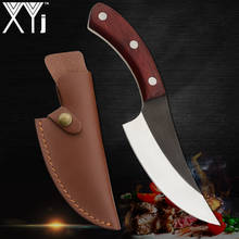 XYj полный кованый нож 5,5 дюйма, нож для кемпинга и мяса, кованый нож ручной работы, нож для шеф-повара, кухни, мясника, кожаный нож 2024 - купить недорого