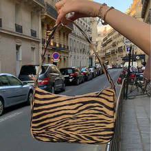 Bolso de hombro con estampado de cebra para mujer, bolsa de mano femenina, a la moda 2024 - compra barato