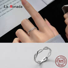 La Monada 52mm-57mm Silver Ring 925 Korean Rings For Women Silver 925 Sterling Jewelry Plain Stylish Rings For Girls Wave Corss 2024 - buy cheap