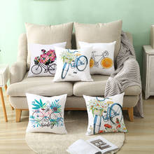 Nordic Ins Style Flower Bicycle Pattern Series Polyester Home Decoration Cojines Decorativos Pillow Cover 2024 - buy cheap