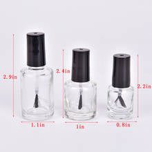 Transparent Glass Nail Polish Bottle Empty  Brush Cosmetic Containers Nail Glass Bottles With Brush 5ml/10ml/15ml 2024 - buy cheap