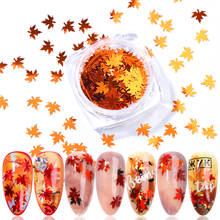 1 Box Maple Leaf Nail Sequins Flakes Laser Mirror Glitter Holographic Paillettes Fall Nail Art Design 3D Sticker Manicure TR1528 2024 - buy cheap