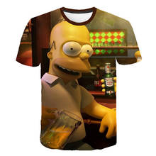 Футболка с 3D-принтом The Simpsons family Animation Ball, модная летняя футболка с шариками, Мужская брендовая футболка, топ, Hombre manga corta 2024 - купить недорого