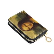 Mona Lisa printing Women Function Card Holder Case ID Credit Passport Cover Tassel Cards Wallet Document Bag Carteira Mujer Girl 2024 - buy cheap