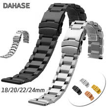 Stainless Steel Watch Band 18mm 20mm 22mm 24mm Solid Double Insurance Metal Buckle Watch Strap Wristband Bracelet w Pins 2024 - buy cheap