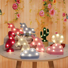 Christmas Night Light Led Cartoon Room Decoration Lights Unicorn Flamingo Star Xmas Tree Night Lamp for Kids Bedroom Decor Gift 2024 - buy cheap